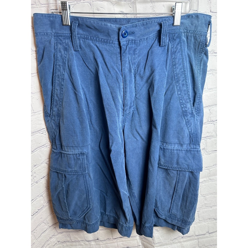 TOMMY BAHAMA SILK BLEND Cargo Shorts Casual Outdoor Utility Pockets Blue Shorts